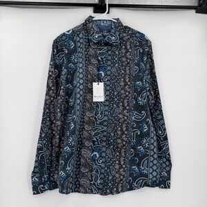 Robert graham Hawkins Classic Fit Woven Shirt in a blue‎ paisley print large nwt